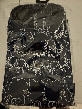 Men's Casual Navy Button-Down Shirt with White Pattern Jerry Garcia